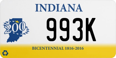 IN license plate 993K