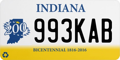 IN license plate 993KAB