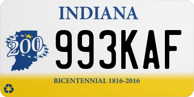 IN license plate 993KAF