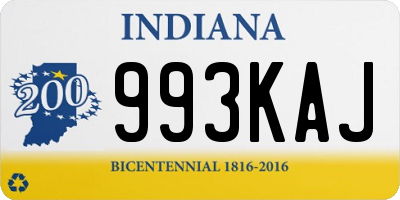 IN license plate 993KAJ