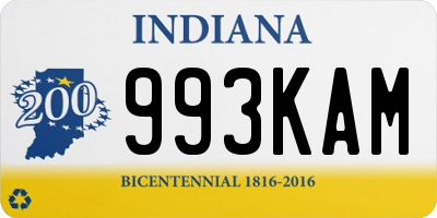 IN license plate 993KAM