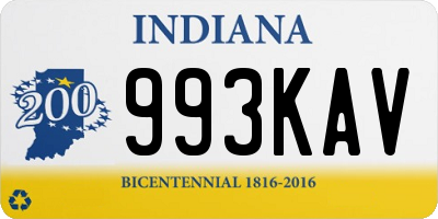 IN license plate 993KAV