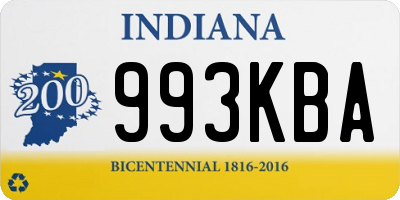 IN license plate 993KBA
