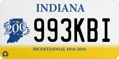 IN license plate 993KBI