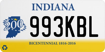 IN license plate 993KBL