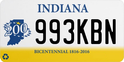 IN license plate 993KBN