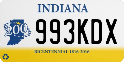 IN license plate 993KDX