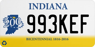 IN license plate 993KEF