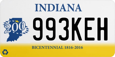 IN license plate 993KEH