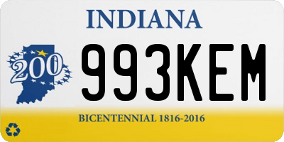 IN license plate 993KEM