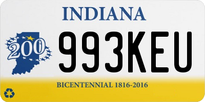 IN license plate 993KEU