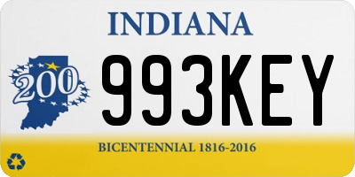 IN license plate 993KEY