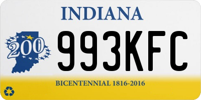 IN license plate 993KFC