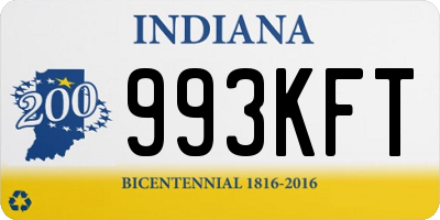 IN license plate 993KFT