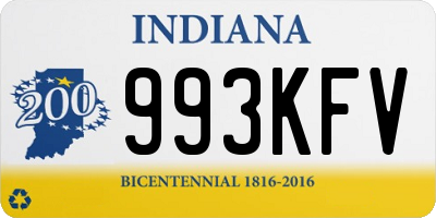 IN license plate 993KFV