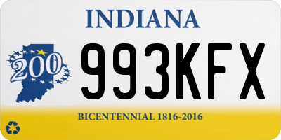 IN license plate 993KFX