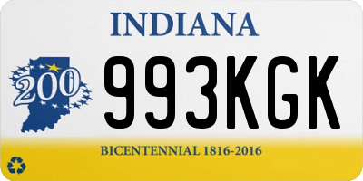 IN license plate 993KGK