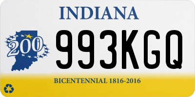 IN license plate 993KGQ