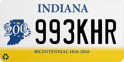 IN license plate 993KHR