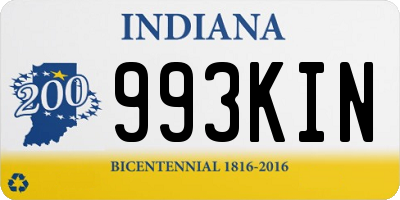 IN license plate 993KIN