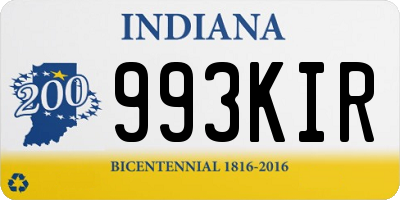 IN license plate 993KIR