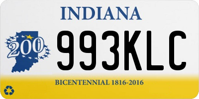 IN license plate 993KLC