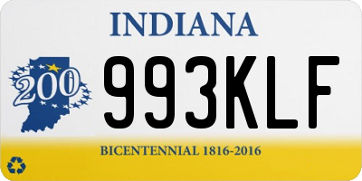 IN license plate 993KLF