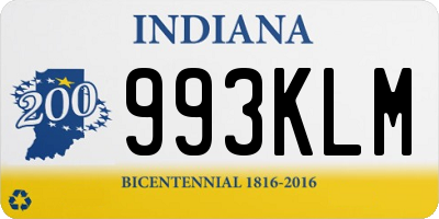 IN license plate 993KLM