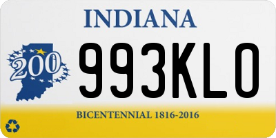 IN license plate 993KLO