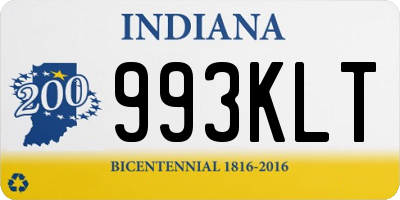 IN license plate 993KLT