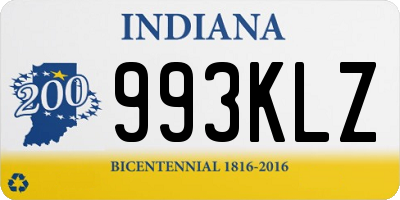 IN license plate 993KLZ