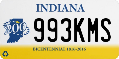 IN license plate 993KMS