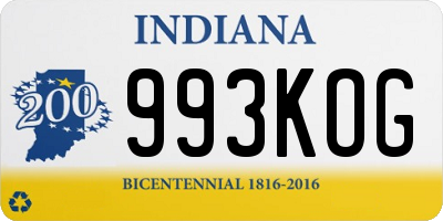 IN license plate 993KOG