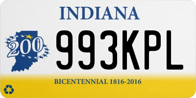 IN license plate 993KPL