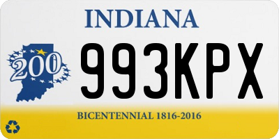 IN license plate 993KPX