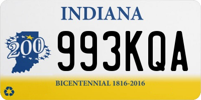 IN license plate 993KQA