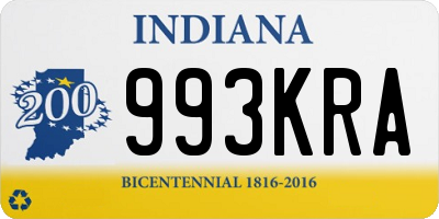 IN license plate 993KRA