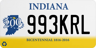 IN license plate 993KRL