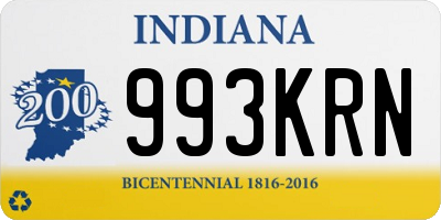 IN license plate 993KRN