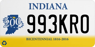 IN license plate 993KRO