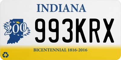 IN license plate 993KRX