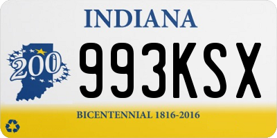 IN license plate 993KSX