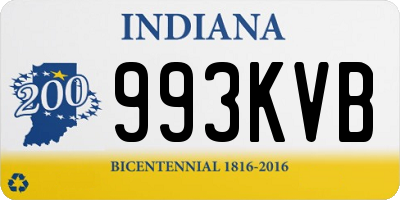 IN license plate 993KVB