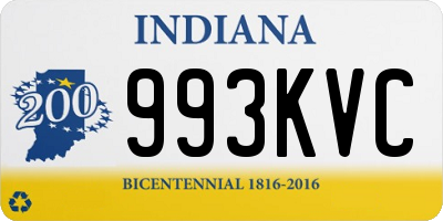 IN license plate 993KVC