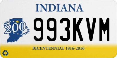 IN license plate 993KVM