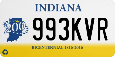 IN license plate 993KVR