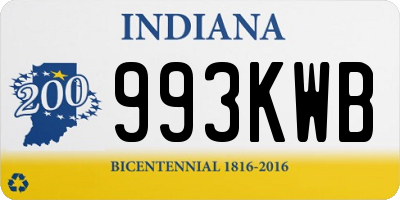 IN license plate 993KWB