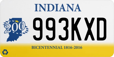 IN license plate 993KXD