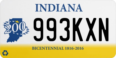 IN license plate 993KXN