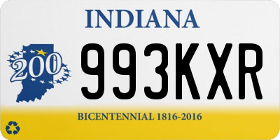 IN license plate 993KXR